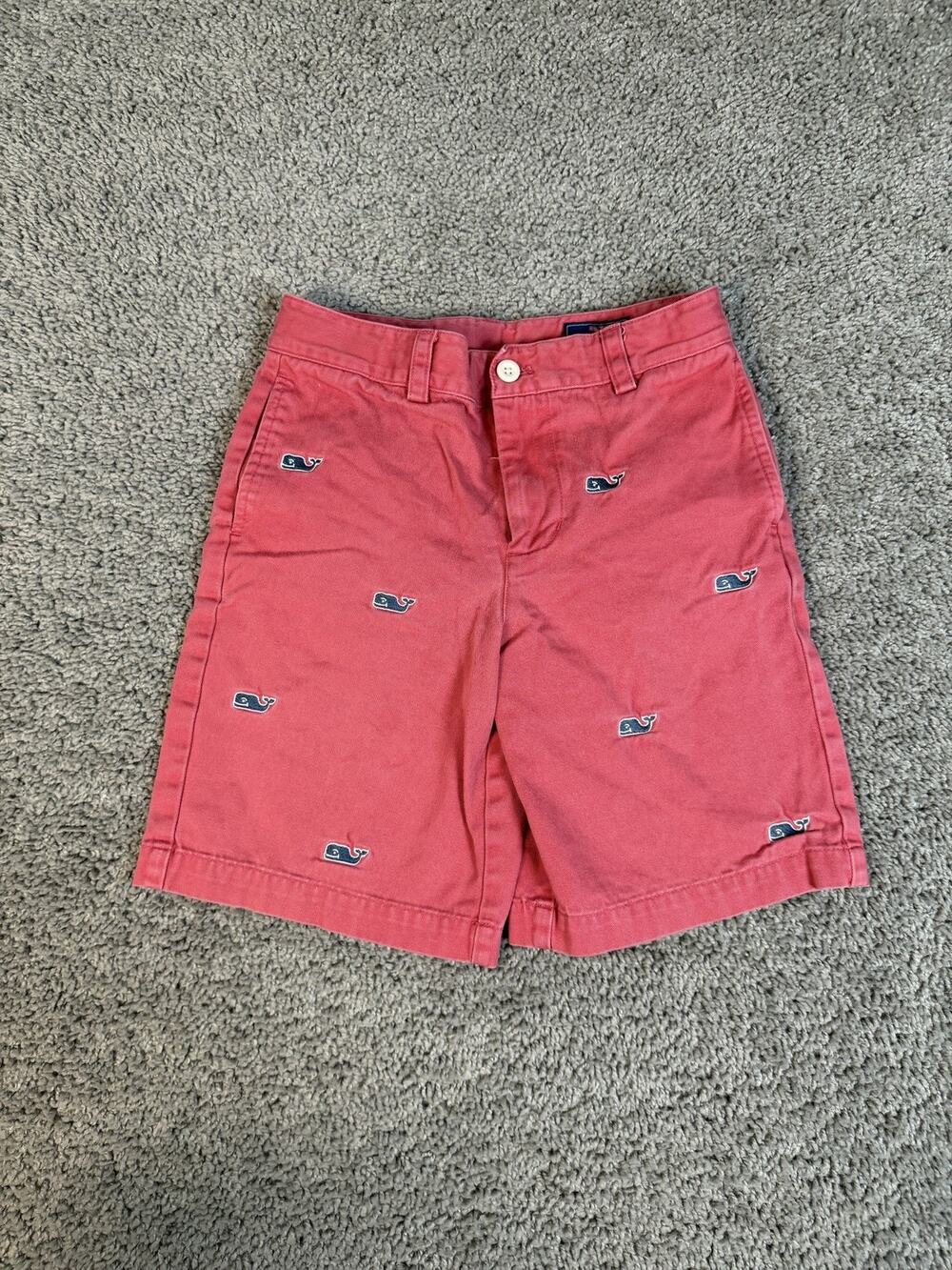 Vineyard Vines Shorts Boys 8 Pink Chino Classic Fit Pockets 8 In Inseam